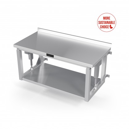 Wall Mounted Electric Height Adjustable Table With Reinforced Shelf